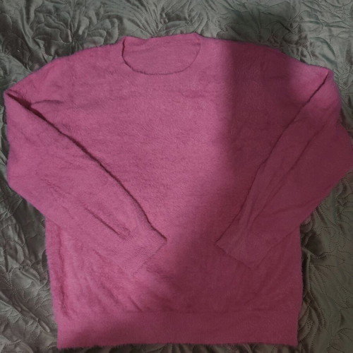 Fuchsia fur blouse Celestino like new