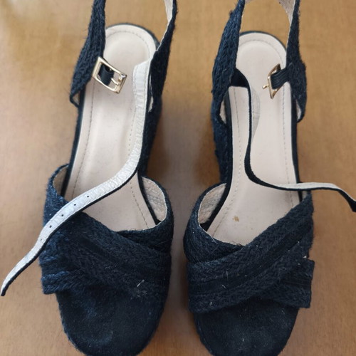 Vintage black espadrille platform sandals size 40 used