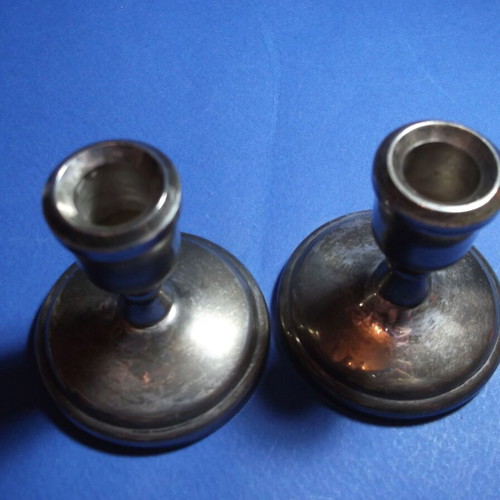 Lambidis Vintage Silver Plated Candlesticks Pair Used