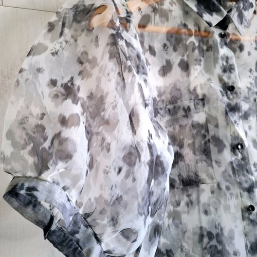 Primark Women's Shirt new, organza, gray, size L