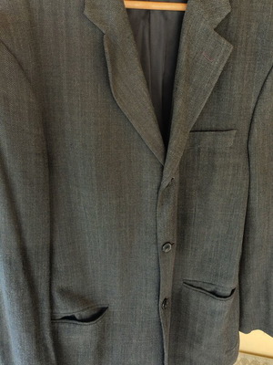 Martins men's jacket size 50, grey charcoal herringbone, like new