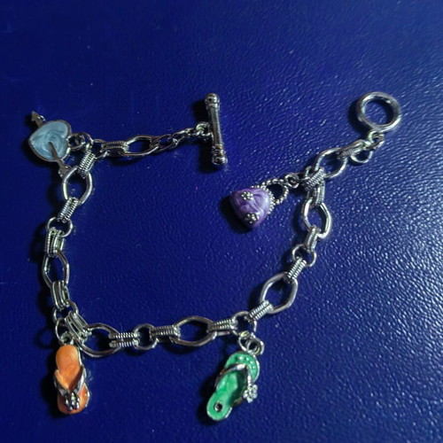 Vintage 80s stainless steel bracelet like new, multicolor