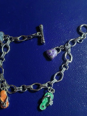 Vintage 80s stainless steel bracelet like new, multicolor