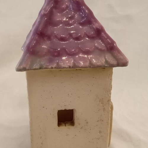 Handmade ceramic candle holder "ROZOS" used