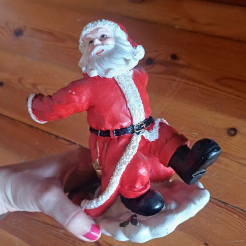 Santa Claus Christmas Tabletop Bottle Holder with 500ml Glass Bottle