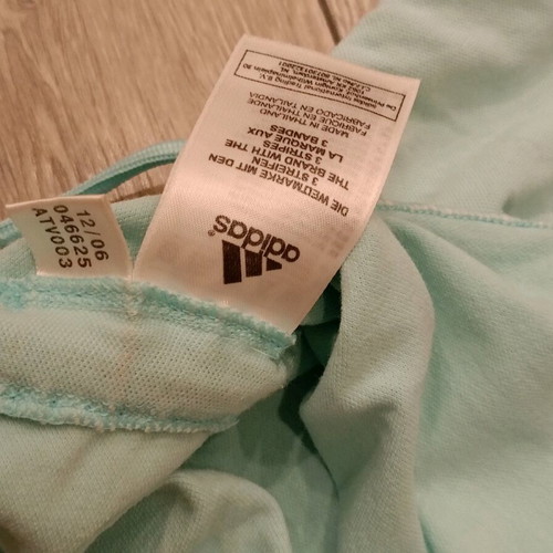 Adidas women's top with floral print used, mint and white