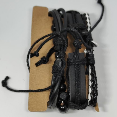 SOKI Men's Watch and 4 Handmade Leather Bracelets Set new