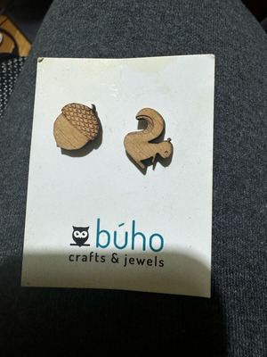 Wooden earrings unused
