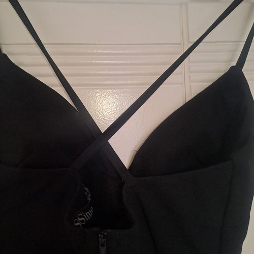 Black elastic mini dress tight fit with -  7,00 - Vendora.cy