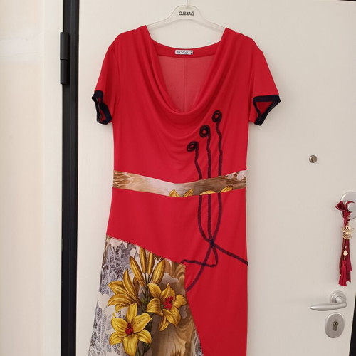 Kisha Italia women's red dress with floral print