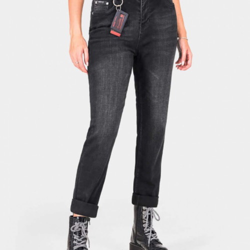 Estero Ragazza boyfriend women's jeans, graphite black denim