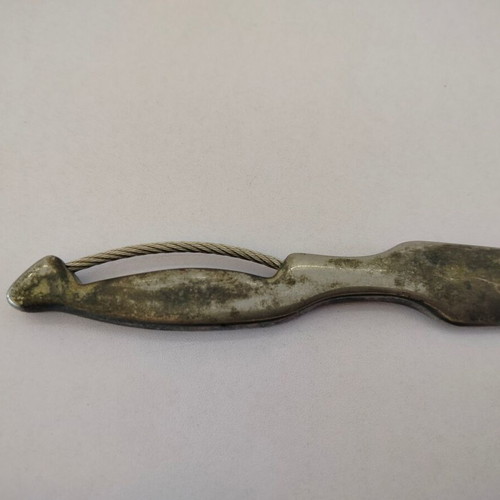 Vintage metal letter opener with unique handle