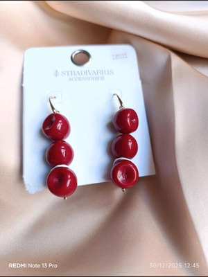 Cherry women's earrings red, limited edition, new