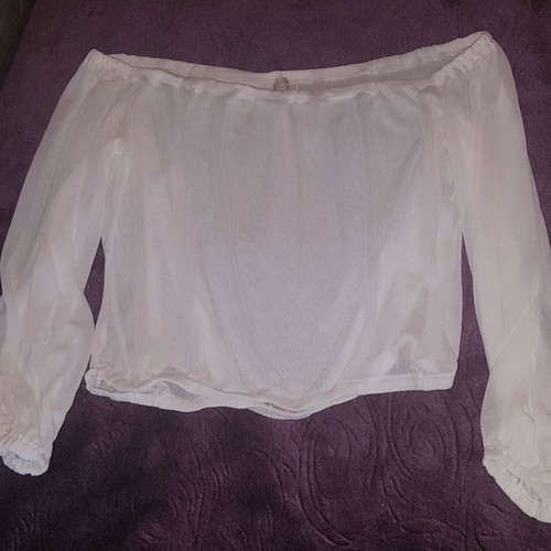 Alerte white sheer blouse, one size