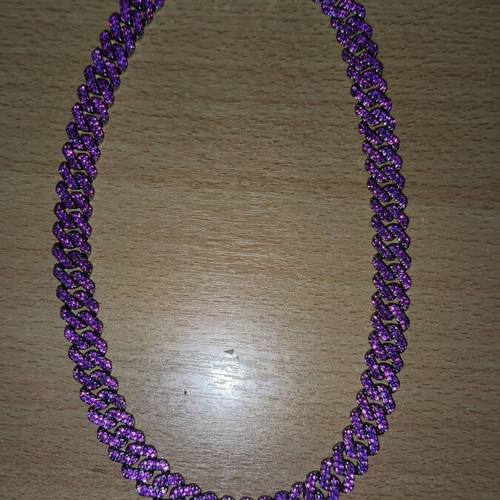 Iced Out Chain new, purple and silver