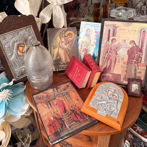 Religious items lot, vintage for iconostasis and gifts