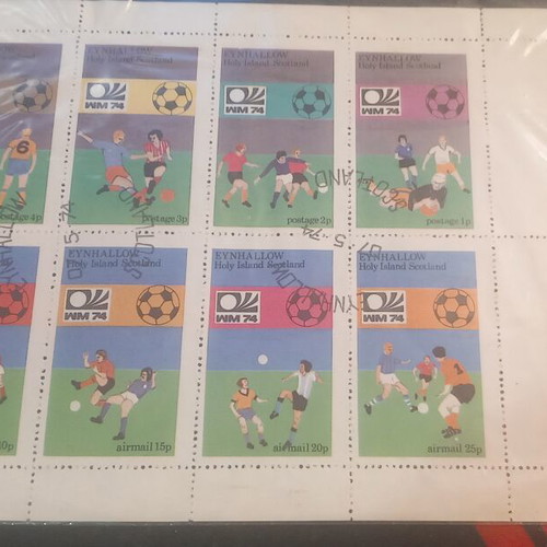 Holy Island Scotland football stamp series 1974