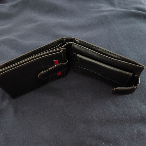 Leather men's wallet new, black