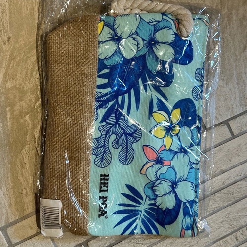 Hei Poa beach bag turquoise new