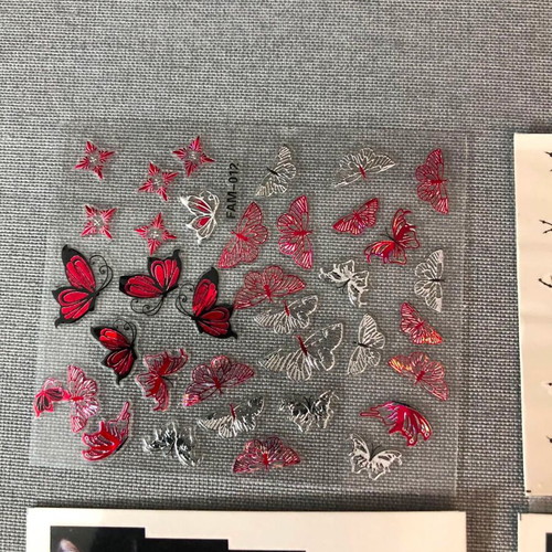 Water Nail Stickers and 3D Stickers Set of 4 New Full Nail