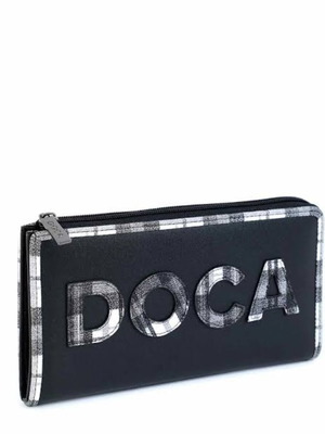 Γυναικείο πορτοφόλι Doca καινούργιο, μεγάλο, μαύρο συνθετικό δέρμα