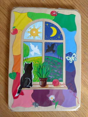 Domina handmade wooden puzzle new, hand-painted for ages 4-6