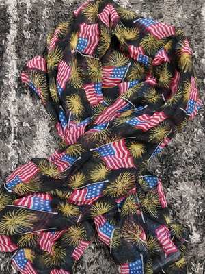 Scarf with USA flag like new, multicolored
