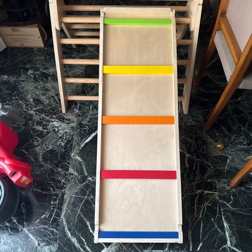 Wooden Pikler Climbing Triangle with Ladder and Slide new