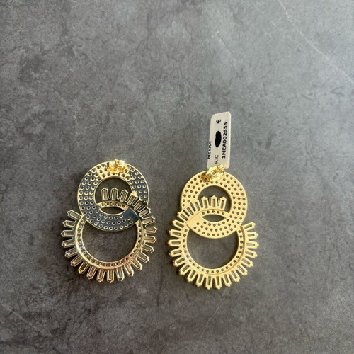 Anna Maria Mazaraki earrings new, gold-plated metal with cubic zirconia