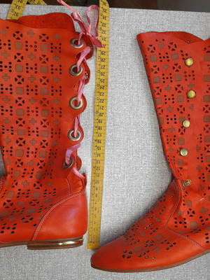A.L.E. leather summer boots size 38 like new, orange