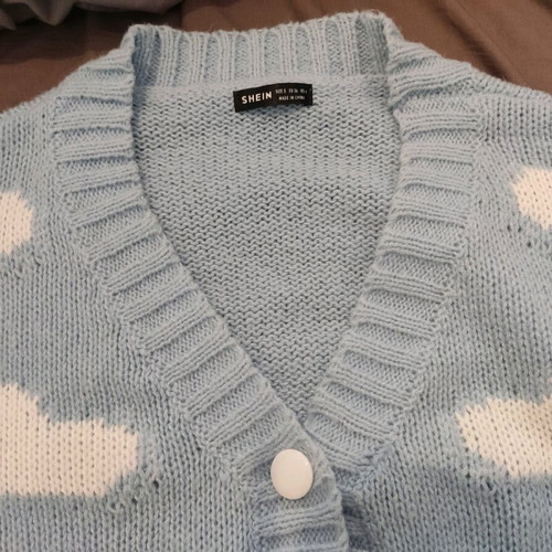 Shein knitted cardigan blue clouds like new