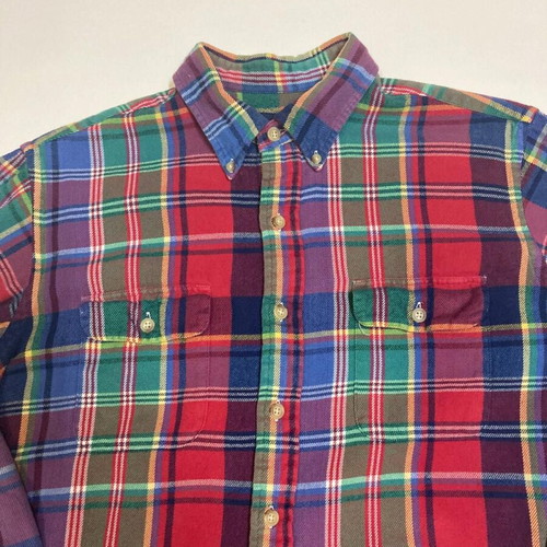 Ralph Lauren 90s flannel shirt XL, colorful block pattern, long sleeve