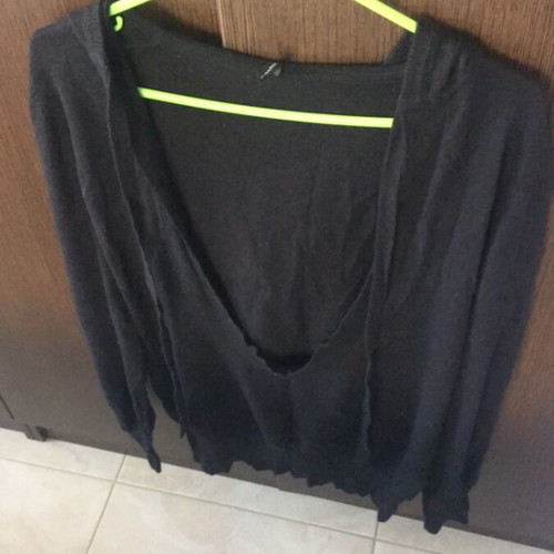 Naf Naf women's sweater with hood and deep neckline like new, black, size M