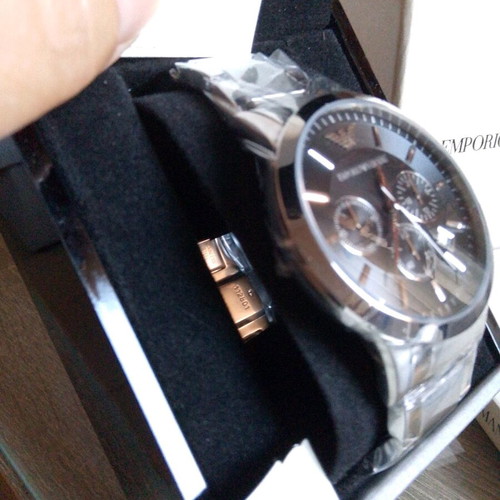Emporio Armani men's watch new, silver color