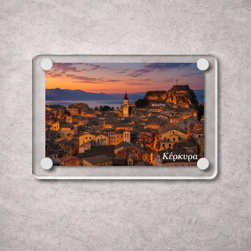 Acrylic fridge magnet 6x9cm – Corfu, Greek Summer collection