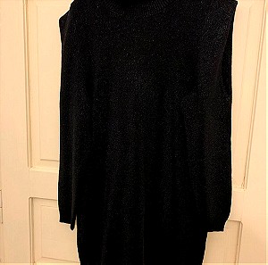 Φόρεμα medium με βατές πλεκτό στραφταλίζε καινούργιο μαύρο