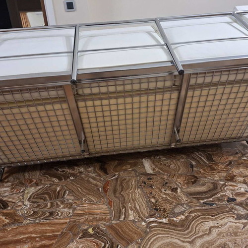 Office sofas white leather like new, 2 pieces, Italian design