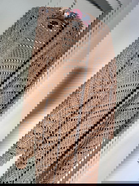 Ζακετα massimo dutti μπεζ καλοκαιρινη σε φαρδια ανετη γραμμη