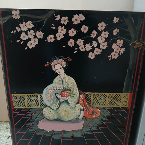 Chinese vintage cabinet with interior mirror used