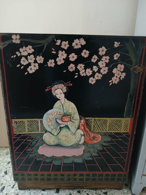 Chinese vintage cabinet with interior mirror used