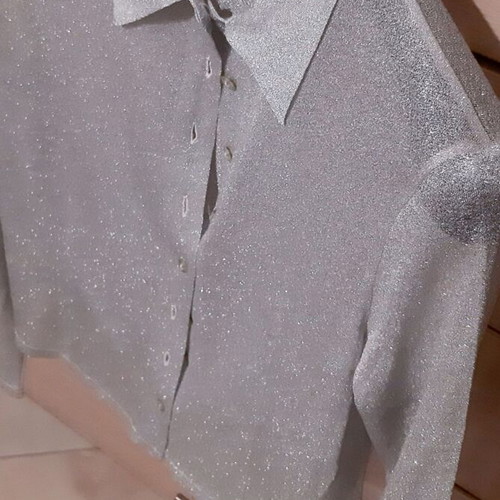 Glamour shirt On Line silver pearly, like new, medium/large