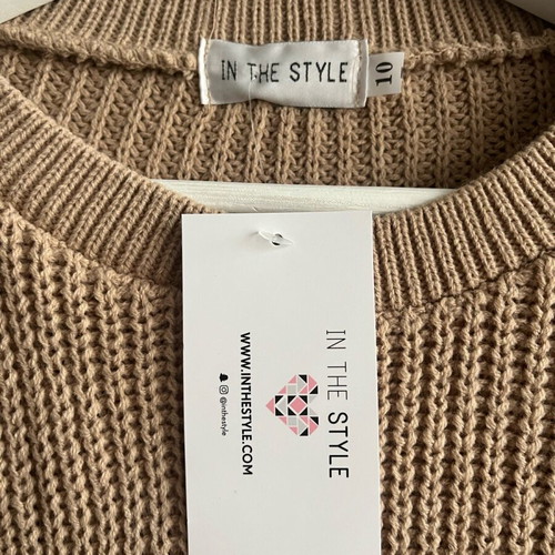 In The Style beige sweater new, women's size M