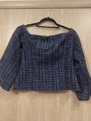 Tweed blouse Zara new, blue, size M