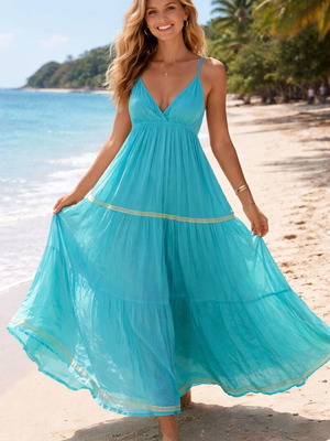 Blue Maxi Dress (M/L) - Brand New