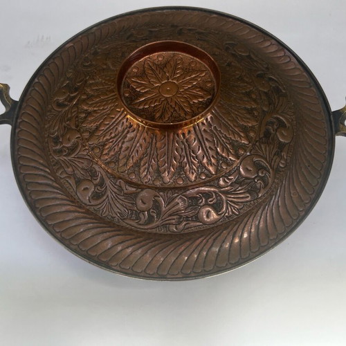 Copper carved pot like new, traditional by Gianniotis artist