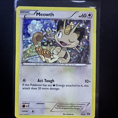 Meowth 11/12 McDonalds 2016 Holo card like new