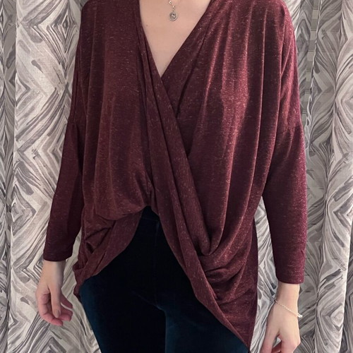 BSB blouse with intense drape like new, purple