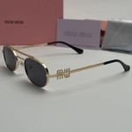 MiU MiU Women's Oval Sunglasses Black Brown Gold New UV400 Protection