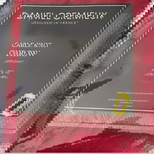 κουβερτα κουβερλι ριχταρι με κοτσιδες κοκκινη Daniel Cremieux