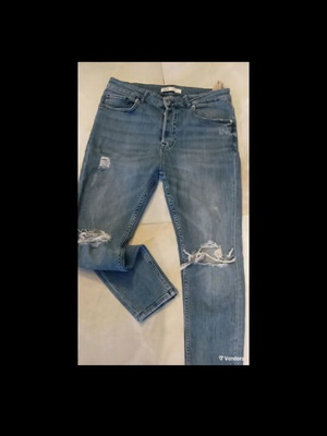 Τζιν παντελόνι Zara μεταχειρισμένο, μπλε, μέγεθος L